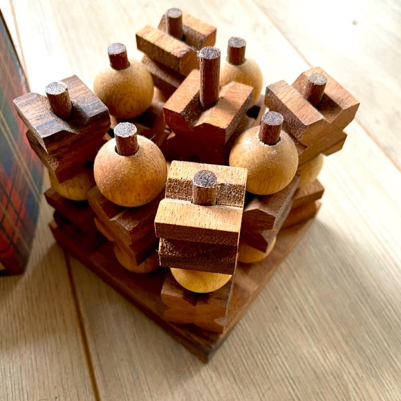 3-D Tic-Toc-Toe Handcrafted Wood Puzzle Eco friendly - Picture 5 of 8